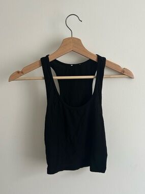 Garage Black Ribbed Racerback Tank Top